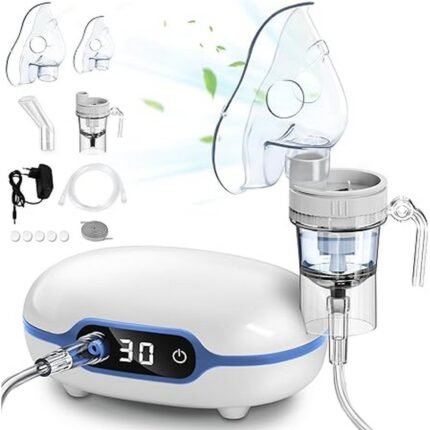 Provides effective respiratory relief-Sentasi Inhalation Device for Adults, Digital Display, Compressor, Nebuliser, Inhaler for Children, Baby, Mute Electric Inhaler with Mouthpiece and Tube, Treatment of Cough and Asthma at Home, Suitable for adults, children, and babies-Silent operation for comfortable therapy-Digital display and compressor for precise therapy-Sentasi Inhalation Device for Adults, Digital Display, Compressor, Nebuliser, Inhaler for Children, Baby, Mute Electric Inhaler with Mouthpiece and Tube, Treatment of Cough and Asthma at Home, Comes with mouthpiece and tube for convenient use-Easy to clean and maintain for daily therapy
