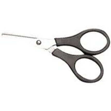 High-quality 9.3 cm stainless steel straight bandage scissors with plastic handles, pack of 10, by Holthaus Medical for professional use.