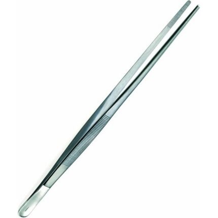 High-precision stainless steel tweezers for medical and surgical applications.