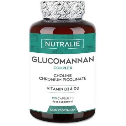 Supports weight management by increasing satiety — Nutralie Glucomannan with Choline + Vitamin B3 + D3,